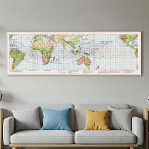 Historische Apollo 11 Erde Orbit Karte (AEO) Reproduktion Druck Auf Papier oder Leinwand