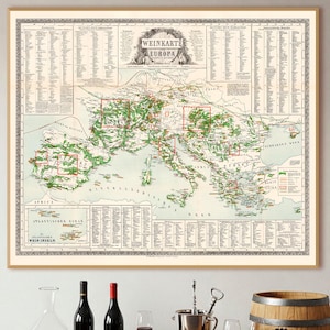 Vintage Europe Wine Terroir Map - Perfect Gift for Wine Enthusiasts
