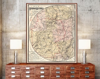 Historical Adirondack Park Map - Perfect for Nature Lovers - Cabin decor