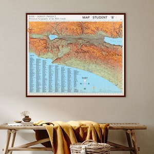 Historische Geographie der Bibelländer, Bibelstudie, Biblische Geschichtskarte, Biblisches Plakat, Christliches Geschenk, altes Israel, Biblische Kunst.