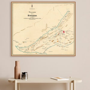 Unique map of Kandahar, Afghanistan and its Immediate Environs,  First Anglo-Afghan War, Afghanistan decor map gift.