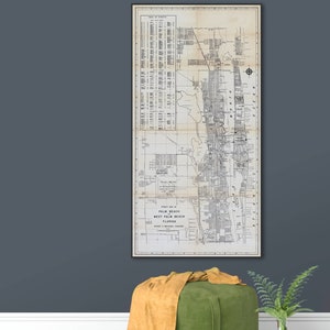 Vintage plattegrond van Palm Beach en West Palm Beach Florida, historische print van Palm Beach, decorcadeaus Florida.