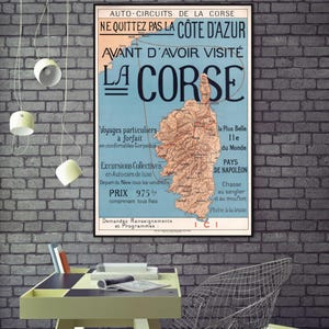 Encantador mapa vintage de Córcega: decoración de pared perfecta para amantes de la historia.