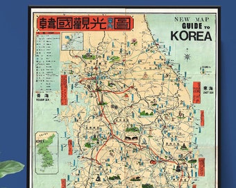 韓国 地図 古い レトロ 朝鮮半島（韓国・北朝鮮） – 古地図素材データのダウンロード