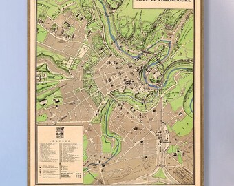 Luxembourg city map, Plan monumental de la ville Luxembourg.