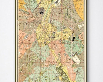 Vintage Brussels Map Print: 1920s Belgium Wall Art