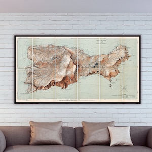Carte historique de Capri, Italie - Décoration côtière italienne