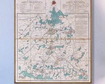 Waterloo Battle Map Print: Napoleon War Campaign, Belgium 1815