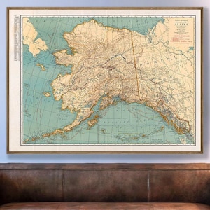 Vintage Alaska Map Print: 1920 Tourist & Shippers' Guide