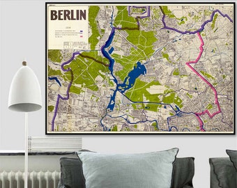 Cold war map shows boundaries of the parts of Berlin allotted to U.K, U.S.A., and U.S.S.R