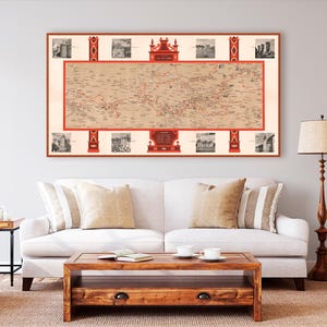 Castelos e vinhos do Vale do Loire, mapa turístico do Vale do Loire, França, decoração cartografada histórica encantadora.