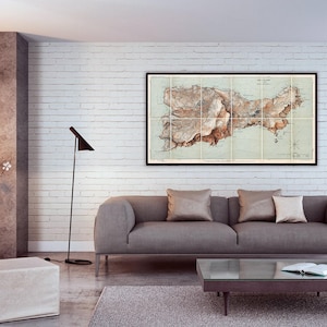 Mapa histórico de Capri, Italia - Decoración costera italiana