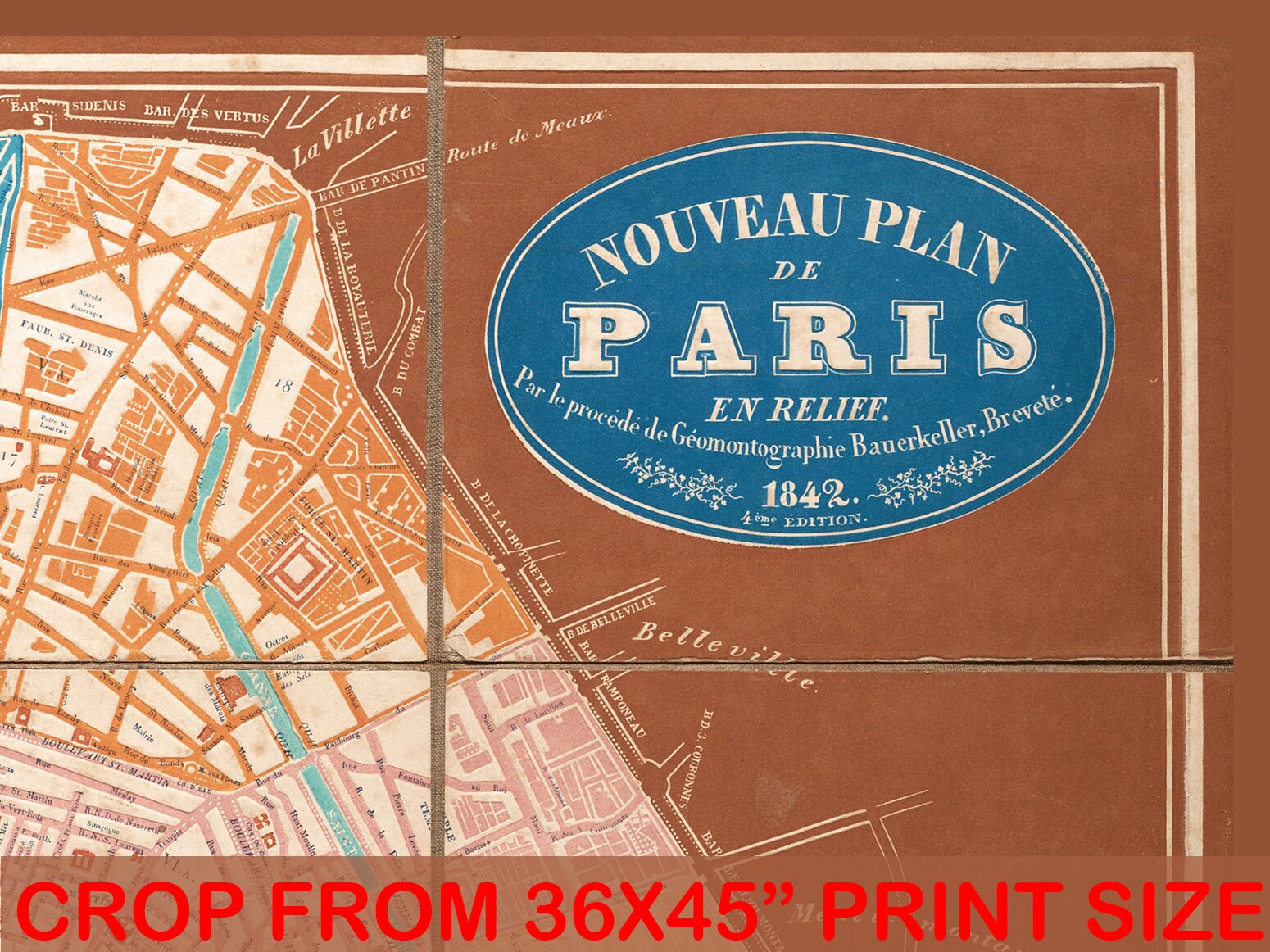 Antique Map of Paris Paris Wall Map Paris Decor Paris - Etsy