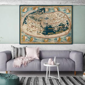Ancient Ptolemy World Map Print: Iconic Wall Art