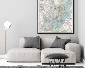 Vintage Savannah GA Map Print: 1864 Sherman's March, Georgia Wall Art