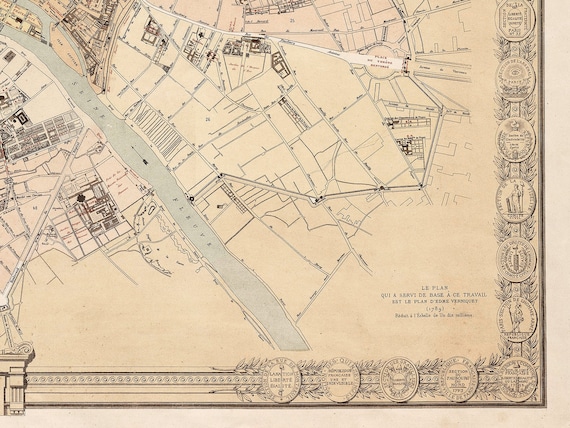 1900 ムードンの森のアンティーク地図 - パリ、フランス - Etsy 日本