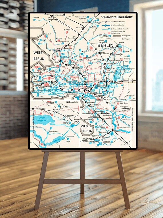 Berlin Map Cold War Berlin Subway System U Bahn During The Etsy