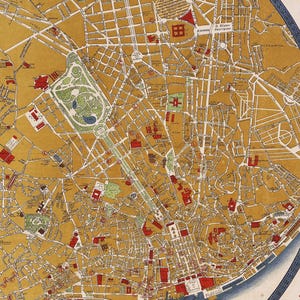 Vintage Lisbon Map Print: 1933 Portuguese Guide Plan image 3