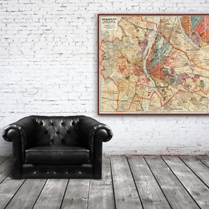Mapa de Budapest, Budapest Hungría vintage, impresión de la ciudad de Budapest, mapas de Hungría, regalo de Hungría, gran impresión artística de decoración del hogar de Hungría, arte de Budapest.