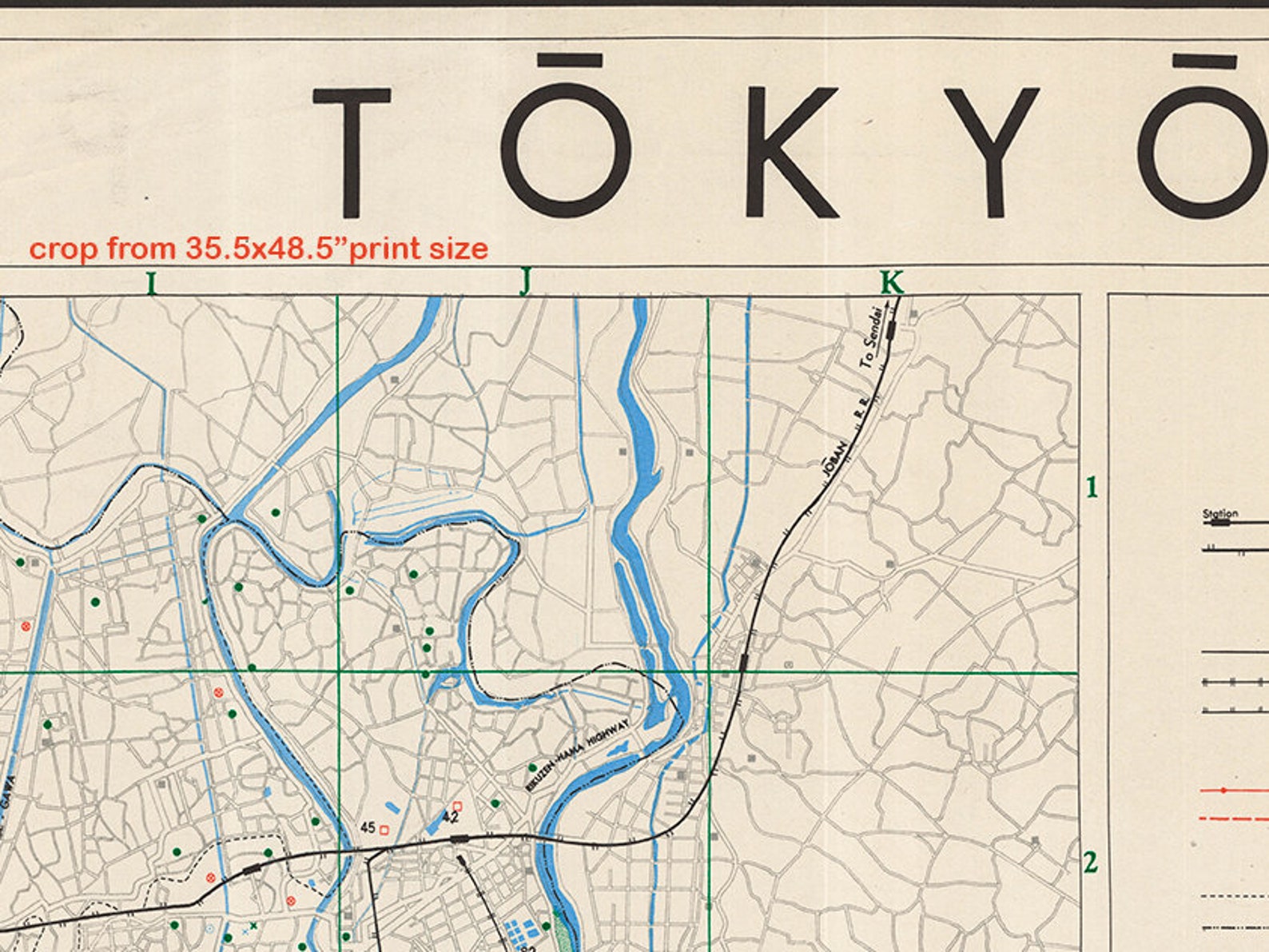 Vintage Map of Tokyo Old Tokyo Map Print Tokyo Wall Art - Etsy