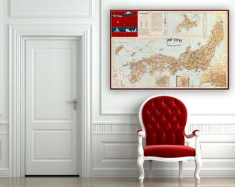 Vintage Japan Map Print: 1905 Japanese Travel Map