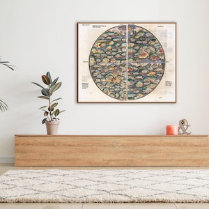 Medieval World Map Print: 1475 Encyclopedia Art