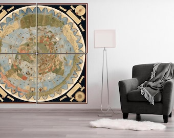 Urbano Monte Map, Renaissance Planisphere Print - Antique World Wall Art, Paper or Gallery-Wrapped Canvas