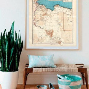 Vintage Libya Map Print: Tripoli & Benghazi Insets, Old Wall Art