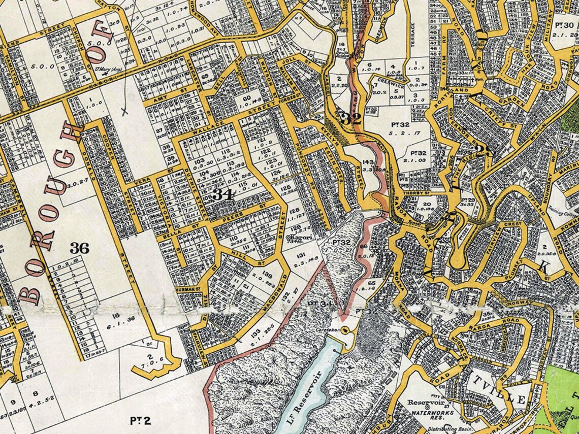 Wellington map printvintage map of Wellington and environs Etsy