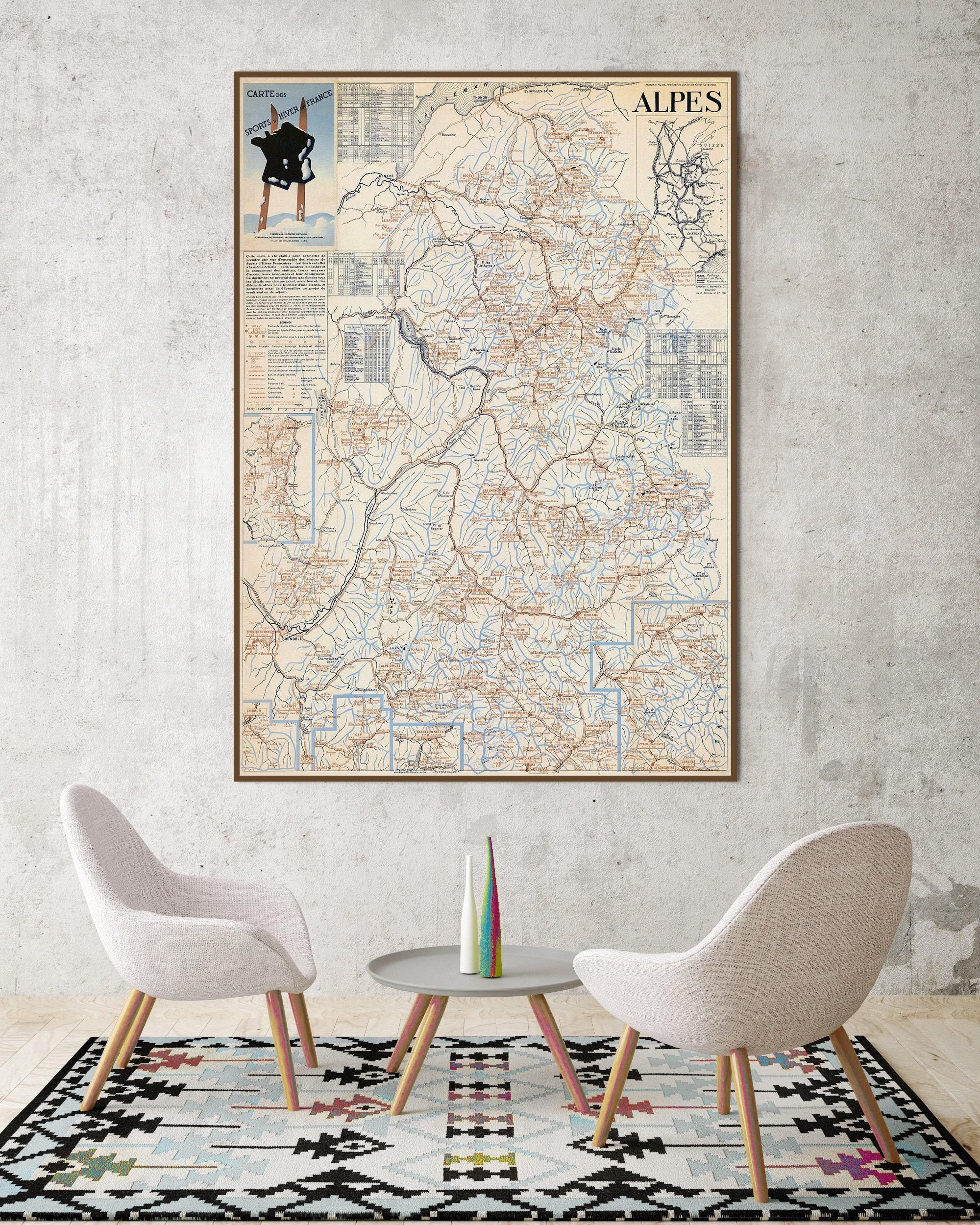 Carte Fédérale FFS Pyrénées Occidentales 1938-39 – Ski – Signée – Vintage