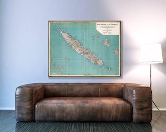 Vintage New Caledonia Map Print: French Polynesia, 1935