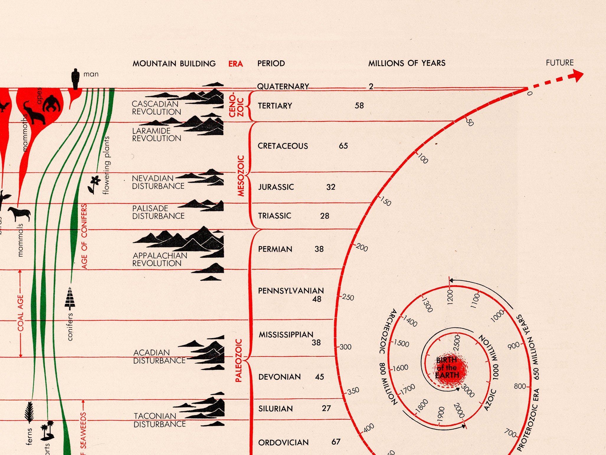Geology Poster North American Geologic History Geology Art Etsy