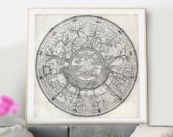Diagrama del Imperio Romano Imperial: Mapas antiguos del Mediterráneo para decoración de paredes