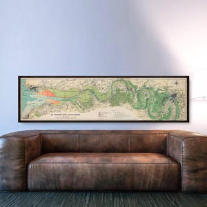 Vintage Seine River Map Print: The Navigable Seine