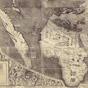 Martin Waldseemüller’s 1507 world map, the first document to name 'America'.