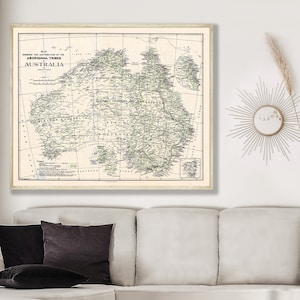 Vintage Aboriginal Australia Tribal Map - Indigenous Australian Peoples Distribution Chart