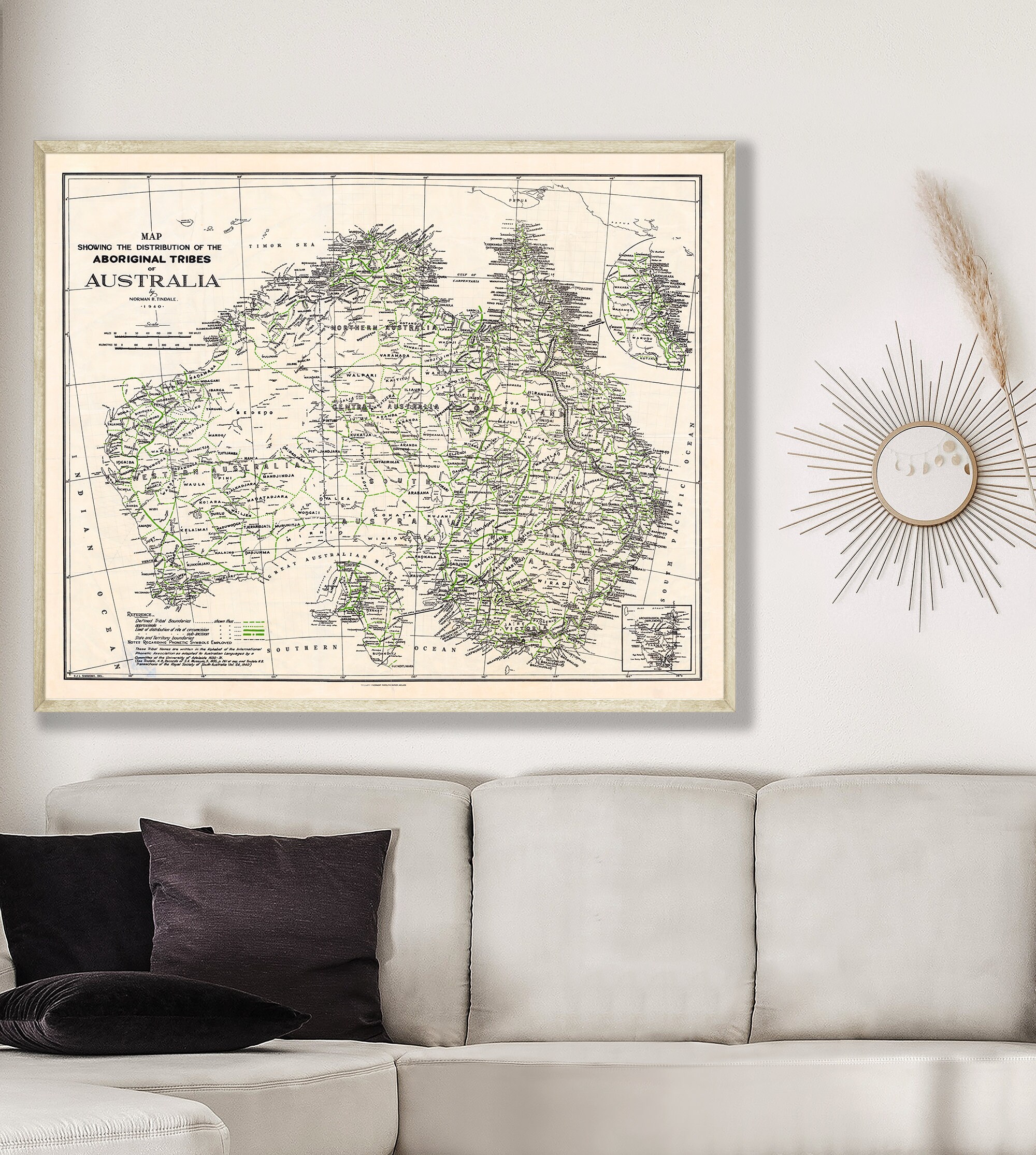 Tribal Map Of Australia Aboriginal Tribes Of Australia Vintage Map Of Australia | Etsy Uk