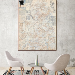 Carte vintage des stations de ski des Alpes françaises : 1937, France, art du voyage classique