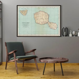 Vintage Tahiti & Moorea Map Print: Französisch-Polynesien Wandkunst