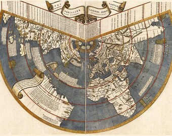ルイシュ地図版画：アメリカ大陸最古の描写、古代世界地図芸術 - Etsy 日本