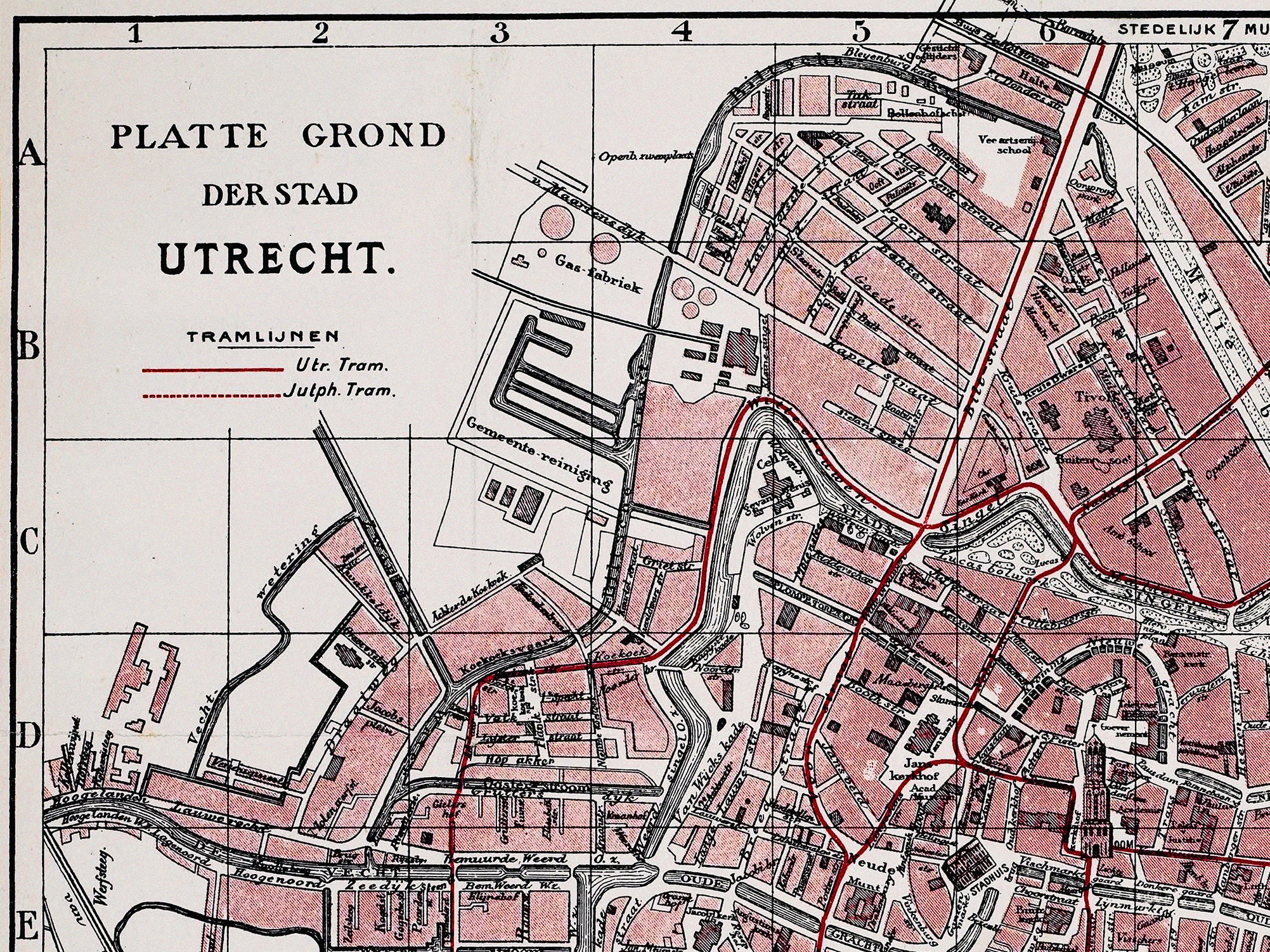 Vintage Map of Utrecht Old Utrecht Wall Art Utrecht Print Etsy UK