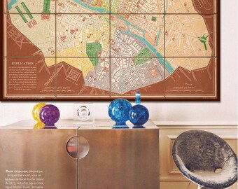 Antique Paris Map Print: 1842 Nouveau Plan - France Art Decor