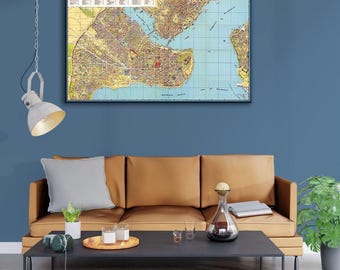 Retro Istanbul City Map: Vintage Turkey Travel Poster