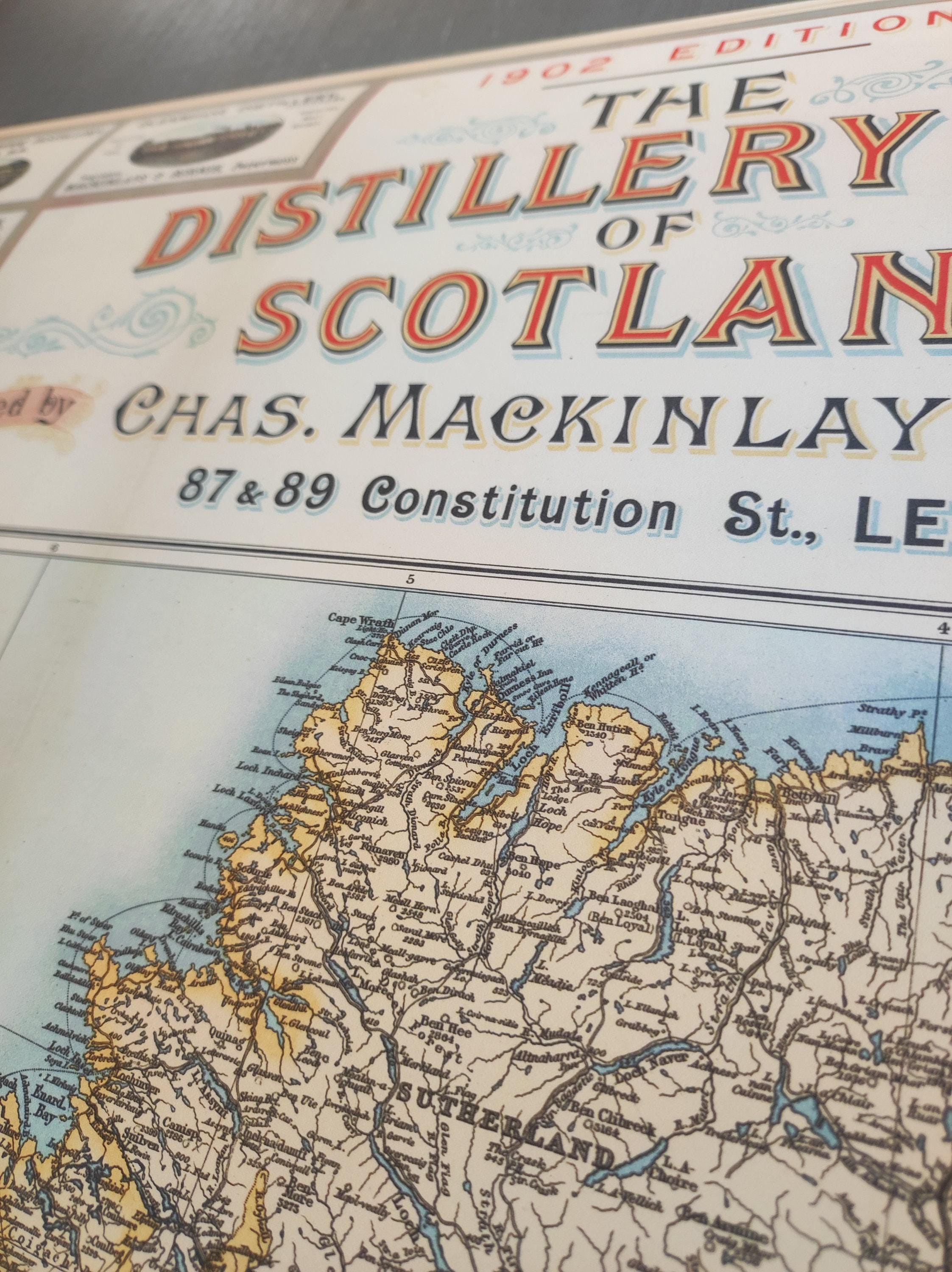 スコットランド蒸留所地図 - ヴィンテージウイスキー地域プリント