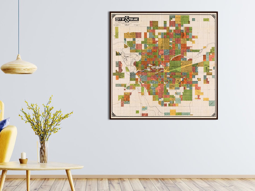 Old Spokane Map, Vintage Map of Spokane, Spokane Poster Map, Spokane ...