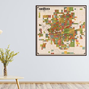 Alte Spokane Karte, Vintage Karte von Spokane, Spokane Poster, Spokane Poster Map, Spokane Wandkarte.