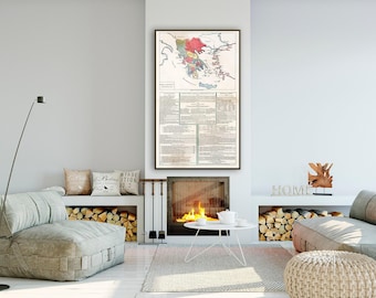 Impresión de mapas de la antigua Grecia: Dioses griegos y arte mitológico