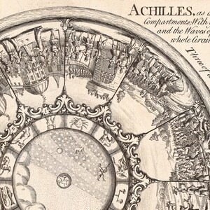 The Shield of Achilles, Antique Illustration of the Shield of the Greek