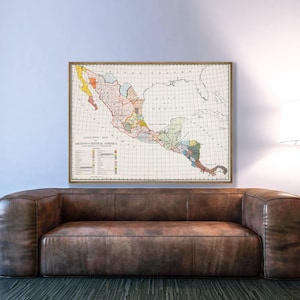 Sprachliche Karte von Mexiko und Mittelamerika: 1909 Ethnologie-Druck