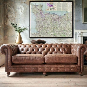 Battle of Normandy Print: WWII Map Art (June to August 1944)